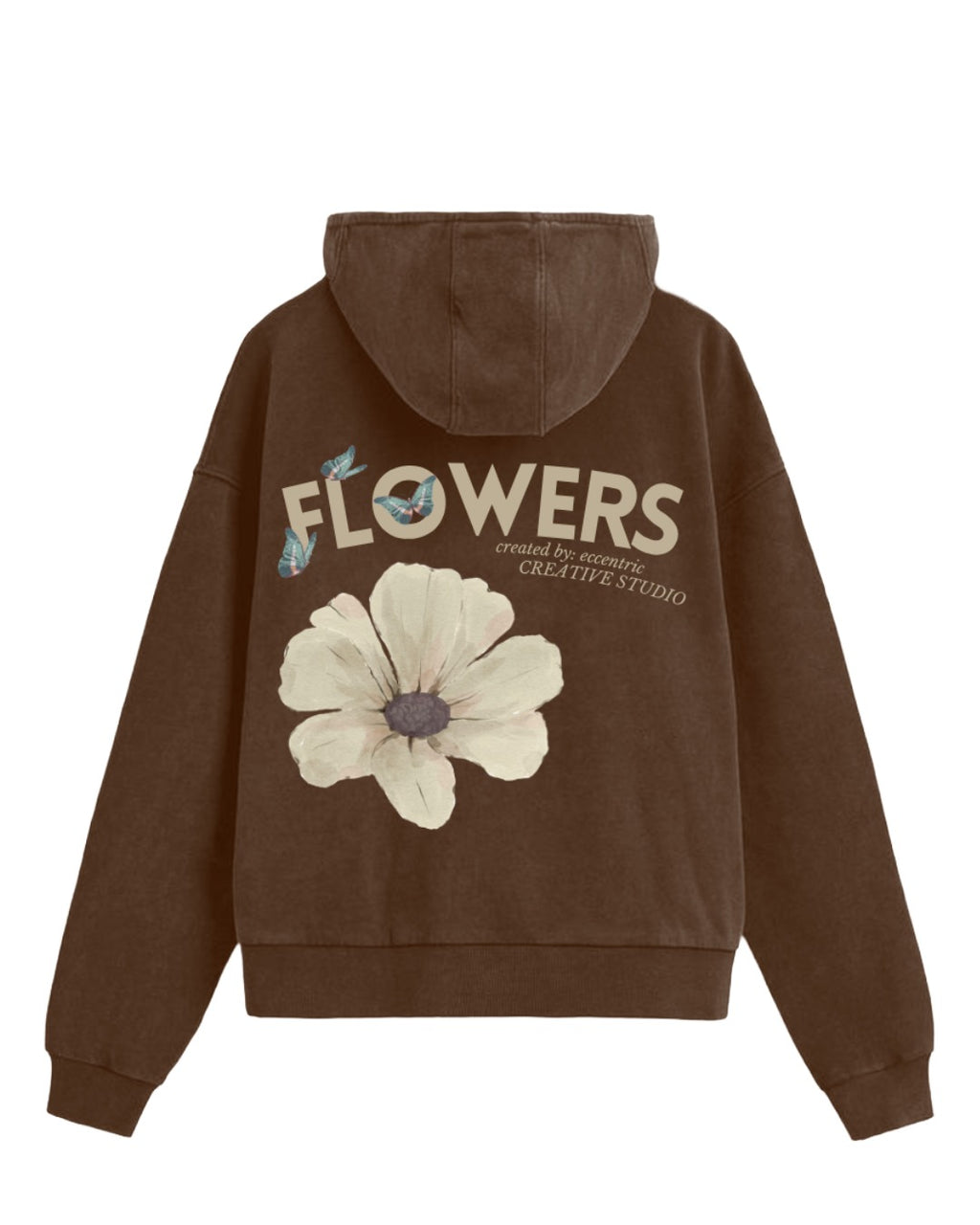 Flowers Brown Hoodie
