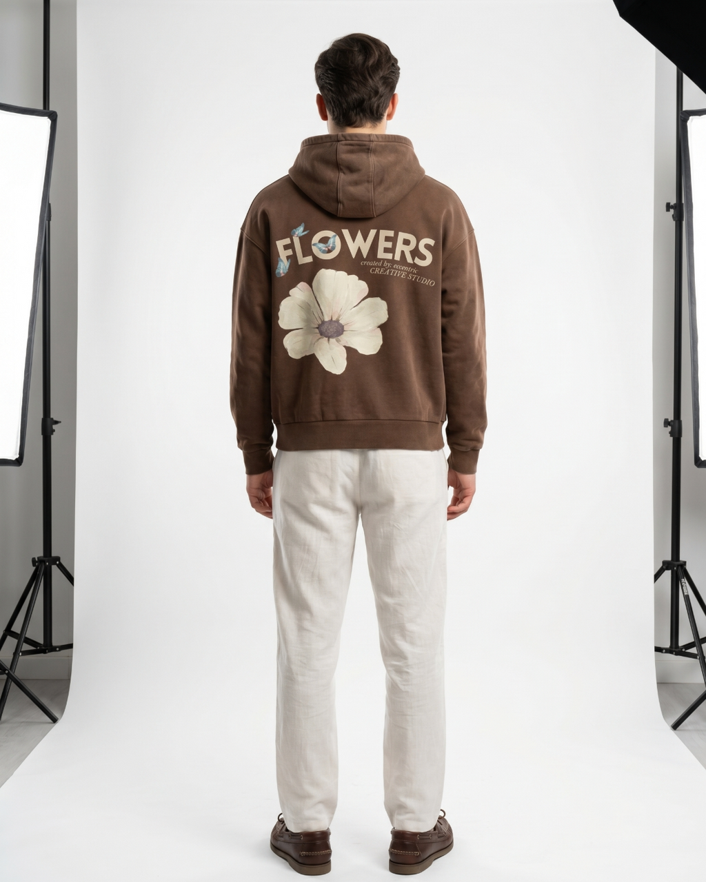 Flowers Brown Hoodie
