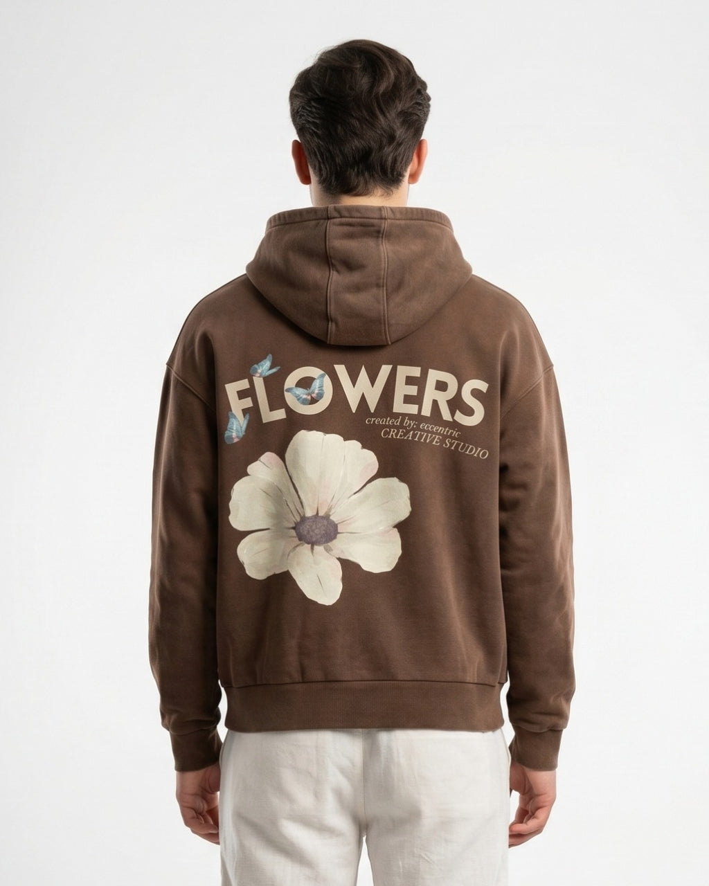 Flowers Brown Hoodie